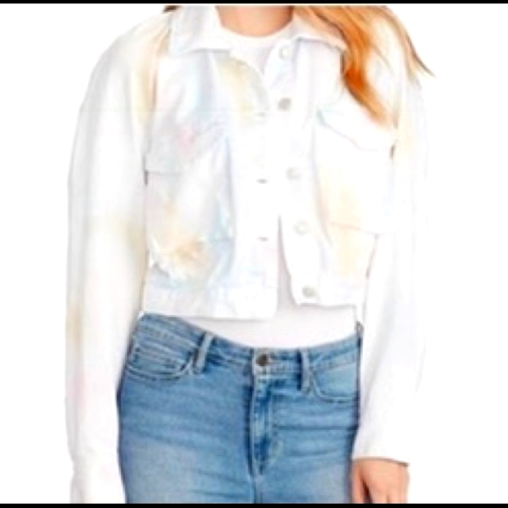 ⭐️⭐️⭐️⭐️⭐️ ELLA MOSS white washed denim jacket 🆕️🔖